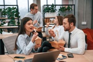 Mitarbeiter machen Pause