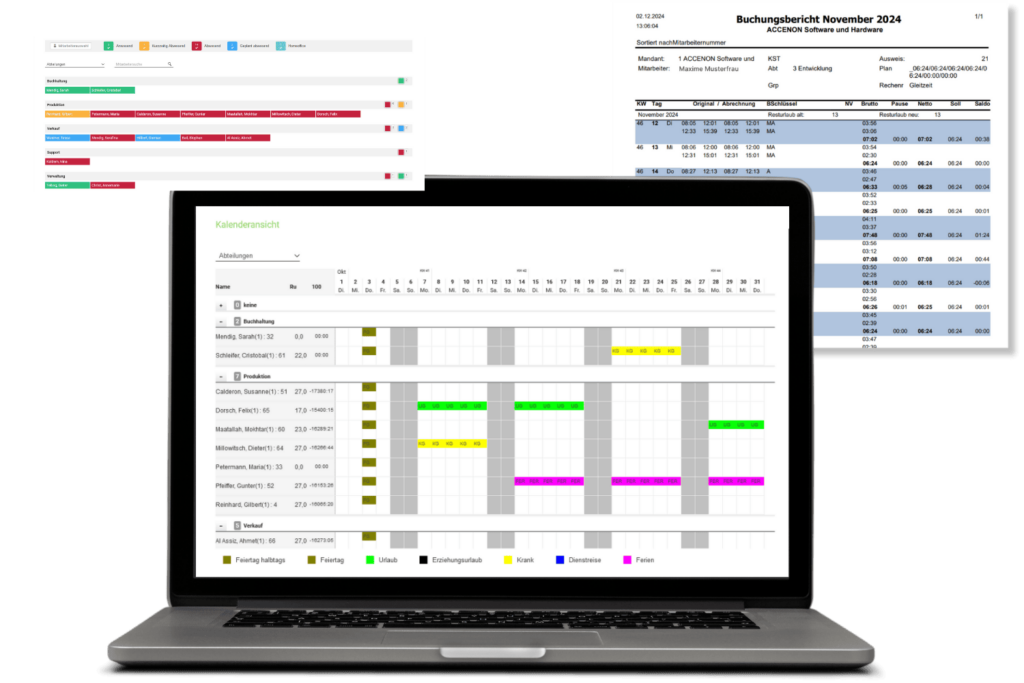 HR Dashboard für mobile Zeiterfassung Web&App