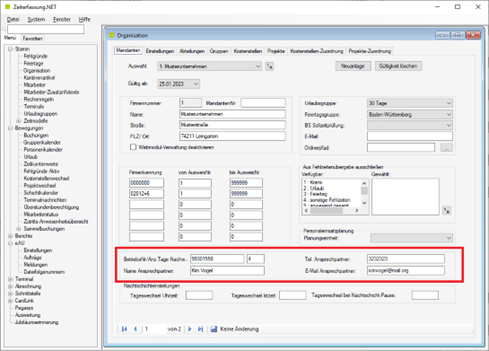 Mandantenstamm Screenshots
